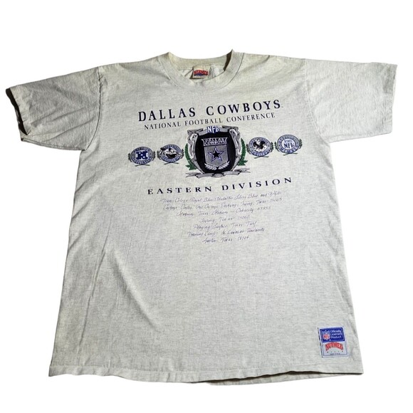 Vintage 90s Nutmeg Dallas Cowboys NFC Eastern Division T-Shirt Men’s XL NFL - Picture 1 of 12